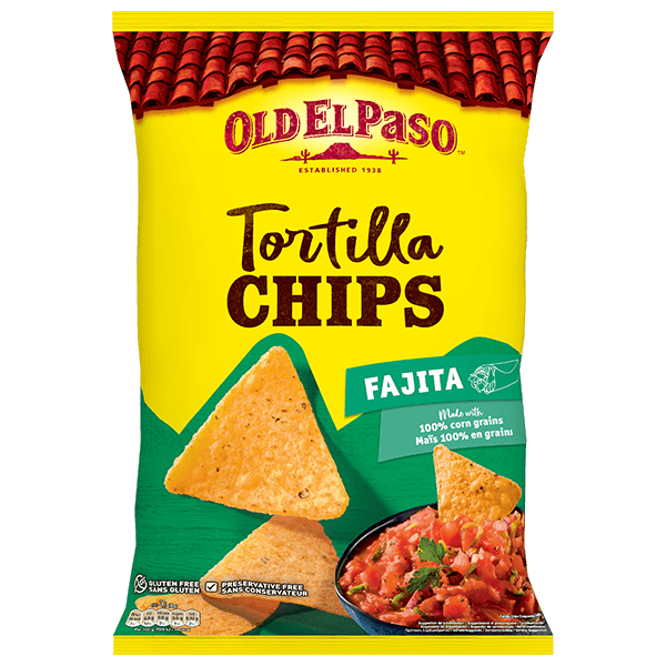 eine Packung Old El Paso Tortilla-Fajita-Chips