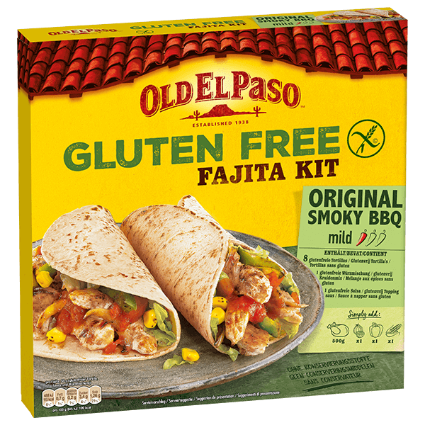 Old El Paso Original glutenfreies geräuchertes Barbecue-Fajita-Set, 462 g