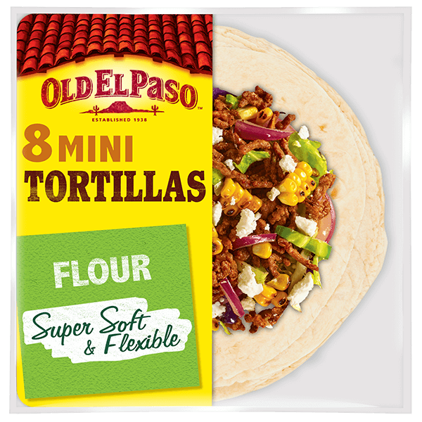 un paquet de 8 mini tortillas de farine Old El Paso, 220g