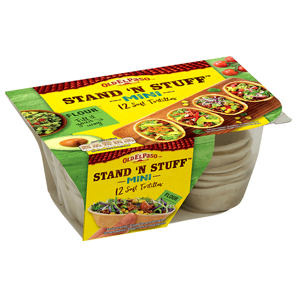 un paquet de 12 mini tortillas souples Stand N Stuff de Old El Paso
