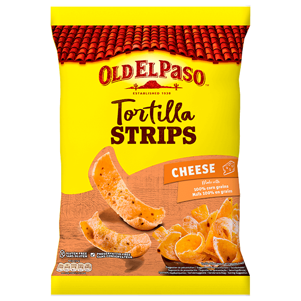 un paquet de strips de tortilla Old El Paso au fromage